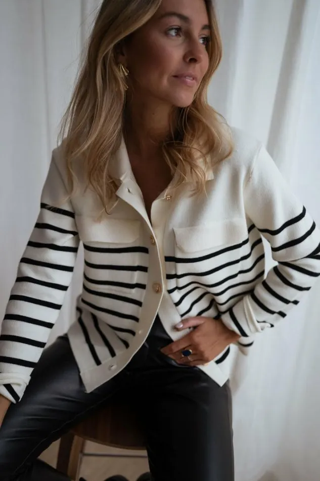 Women039s Clothing Cardigans Easy Clothes Striped Danie Cardigan