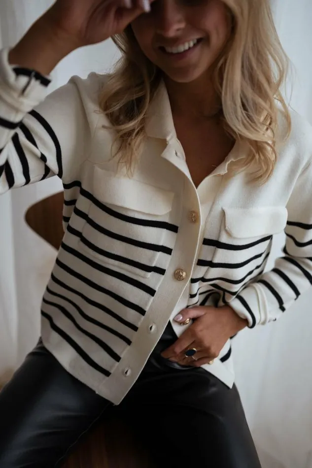 Women039s Clothing Cardigans Easy Clothes Striped Danie Cardigan