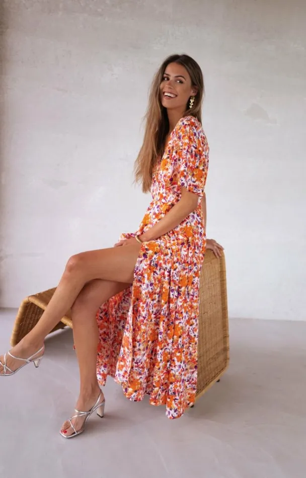Women039s Clothing Dresses Easy Clothes Orange Floral Asma Dress Women039s Clothing Dresses Easy Clothes Orange Floral Asma Dress