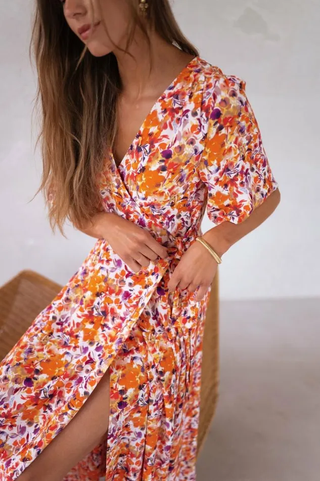 Women039s Clothing Dresses Easy Clothes Orange Floral Asma Dress Women039s Clothing Dresses Easy Clothes Orange Floral Asma Dress