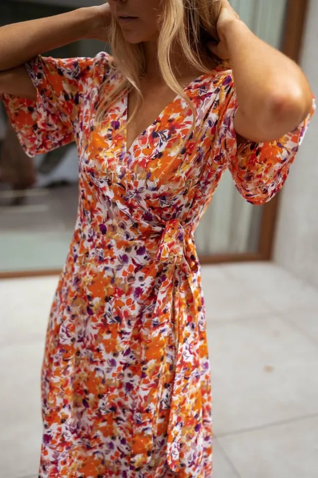 Women039s Clothing Dresses Easy Clothes Orange Floral Asma Dress Women039s Clothing Dresses Easy Clothes Orange Floral Asma Dress