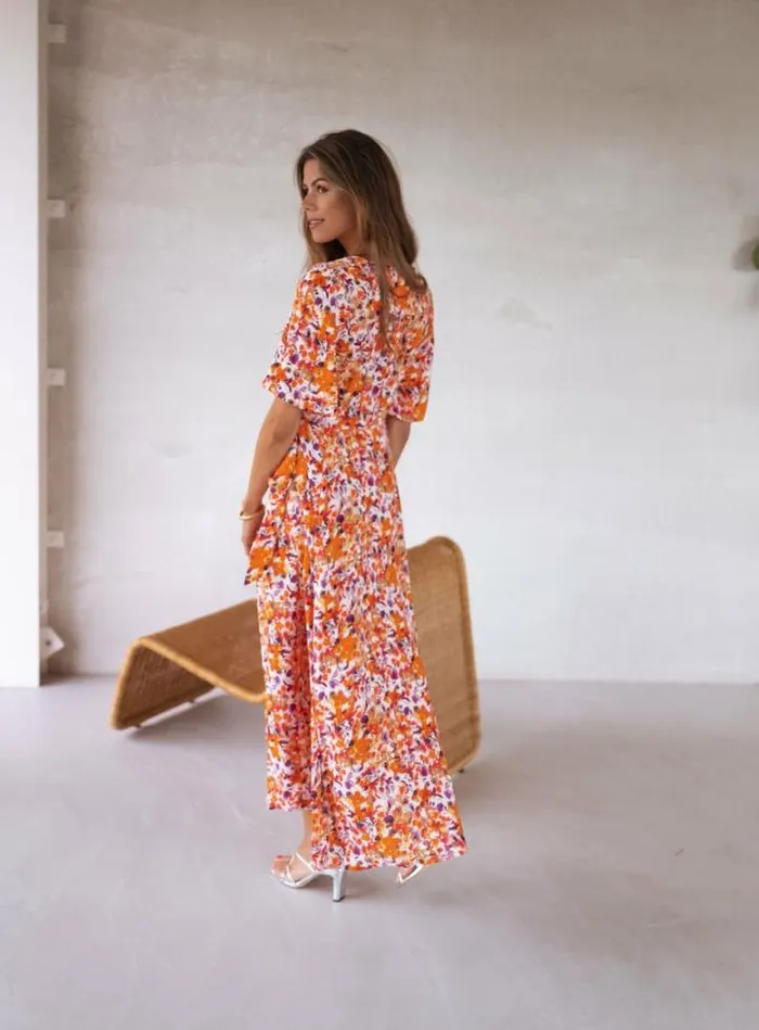 Women039s Clothing Dresses Easy Clothes Orange Floral Asma Dress Women039s Clothing Dresses Easy Clothes Orange Floral Asma Dress