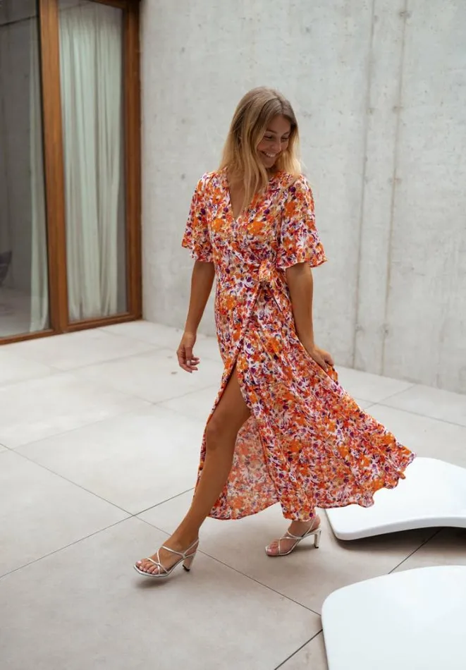 Women039s Clothing Dresses Easy Clothes Orange Floral Asma Dress Women039s Clothing Dresses Easy Clothes Orange Floral Asma Dress