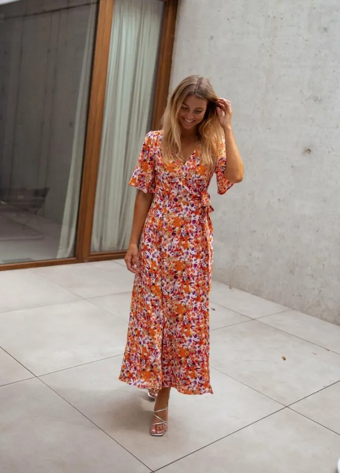 Women039s Clothing Dresses Easy Clothes Orange Floral Asma Dress Women039s Clothing Dresses Easy Clothes Orange Floral Asma Dress