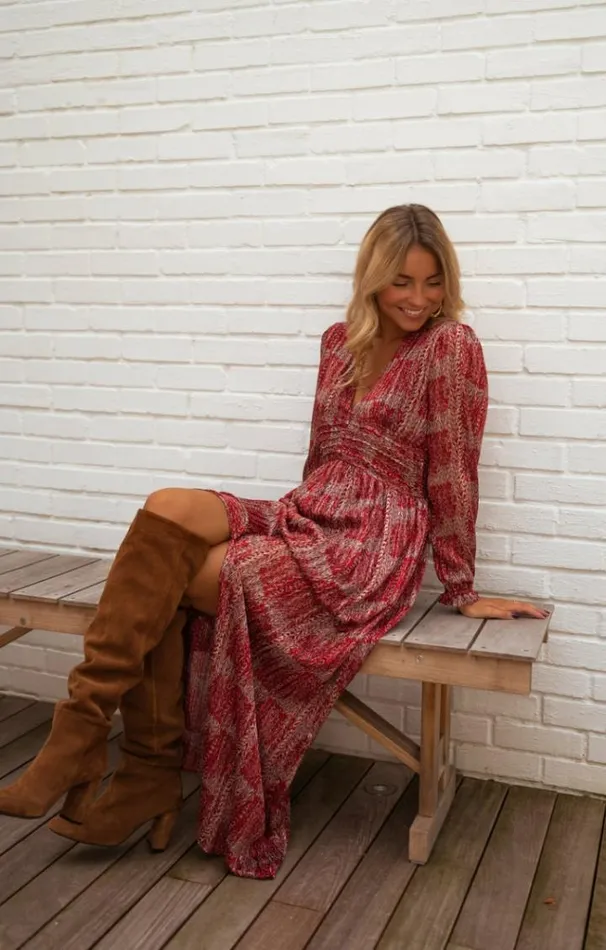 Women039s Clothing Dresses Easy Clothes Red Patterned Stacy Dress