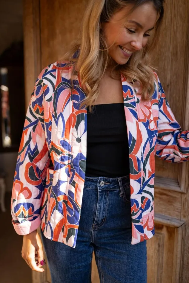 Women039s Clothing Jackets Easy Clothes Orange And Blue Thia Jacket