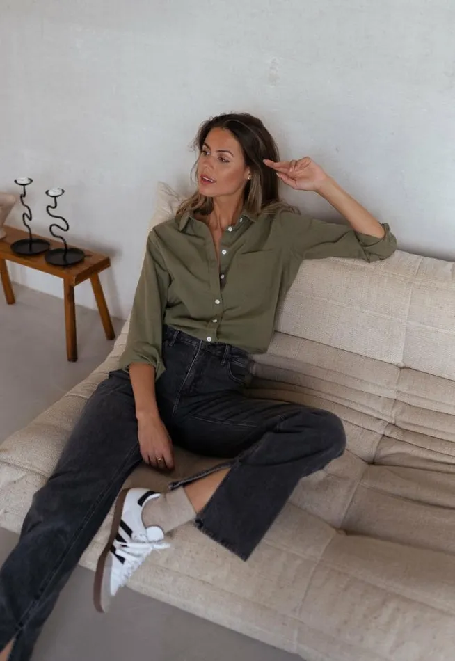 Women039s Clothing Shirts Easy Clothes Khaki Kloe Shirt Khaki Women039s Clothing Shirts Easy Clothes Khaki Kloe Shirt Khaki