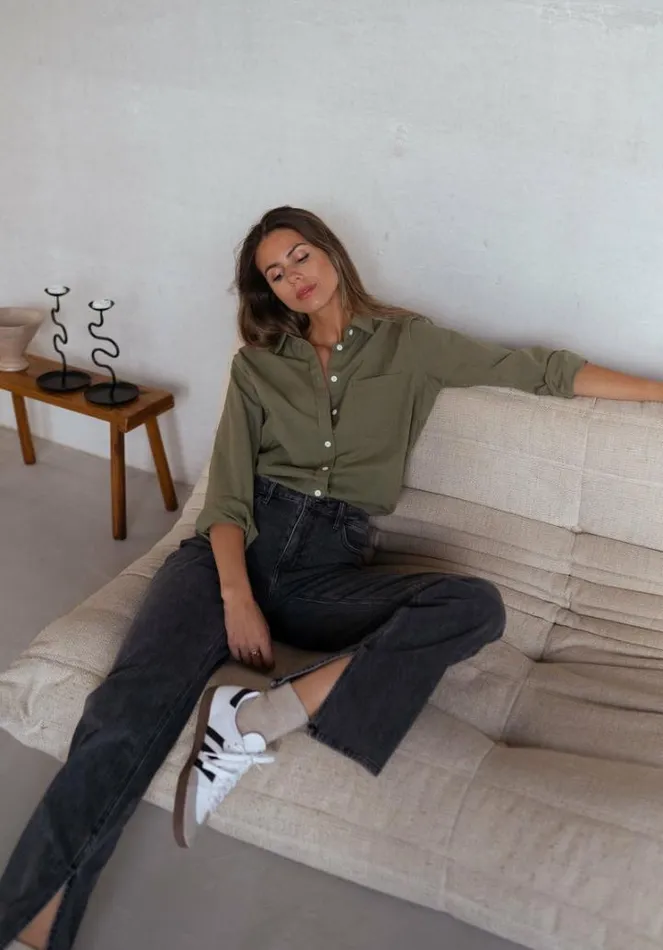 Women039s Clothing Shirts Easy Clothes Khaki Kloe Shirt Khaki Women039s Clothing Shirts Easy Clothes Khaki Kloe Shirt Khaki
