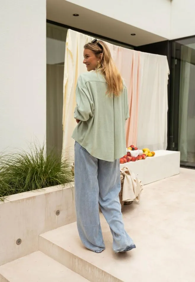 Women039s Clothing Shirts Easy Clothes Sea Green Linen Blanca Shirt Sea Green Women039s Clothing Shirts Easy Clothes Sea Green Linen Blanca Shirt Sea Green