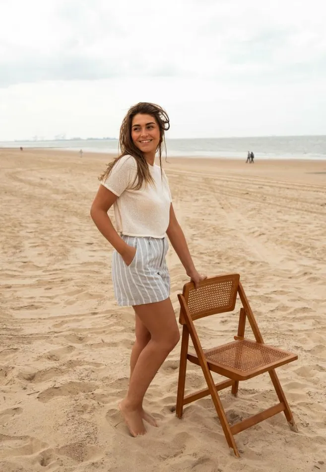 Women039s Clothing Shorts Easy Clothes Grey Striped Johan Shorts Women039s Clothing Shorts Easy Clothes Grey Striped Johan Shorts