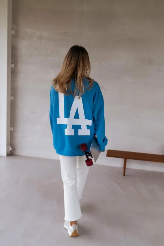 Women039s Clothing Sweaters Easy Clothes Blue Los Angeles Sweater Blue