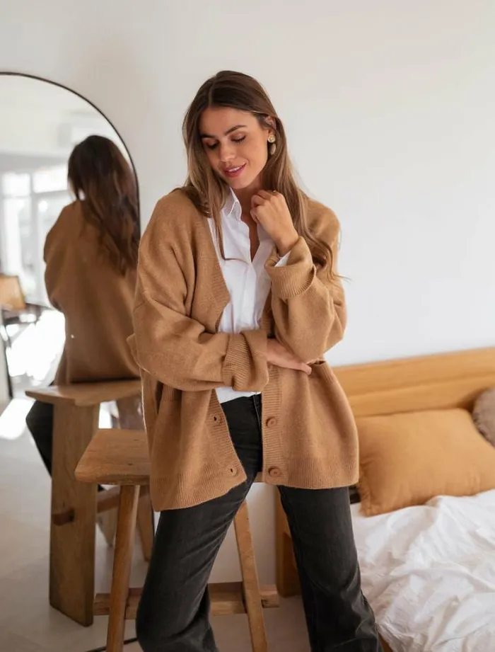 Women039s Clothing Sweaters Easy Clothes Camel Villers Cardigan