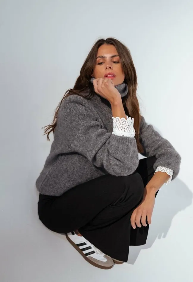 Women039s Clothing Sweaters Easy Clothes Dark Grey Satou Sweater
