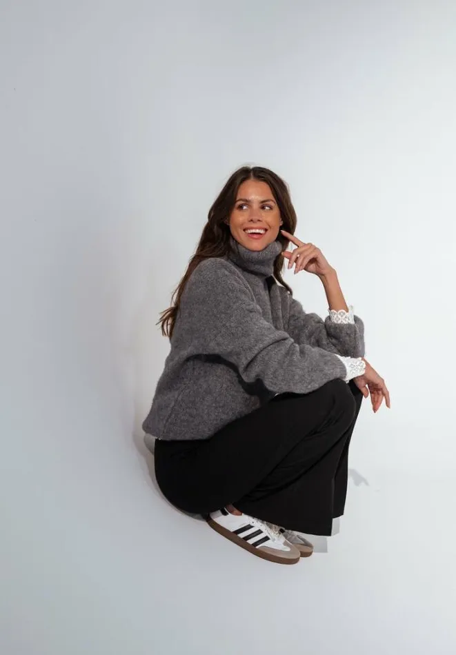 Women039s Clothing Sweaters Easy Clothes Dark Grey Satou Sweater