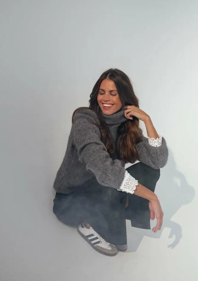 Women039s Clothing Sweaters Easy Clothes Dark Grey Satou Sweater