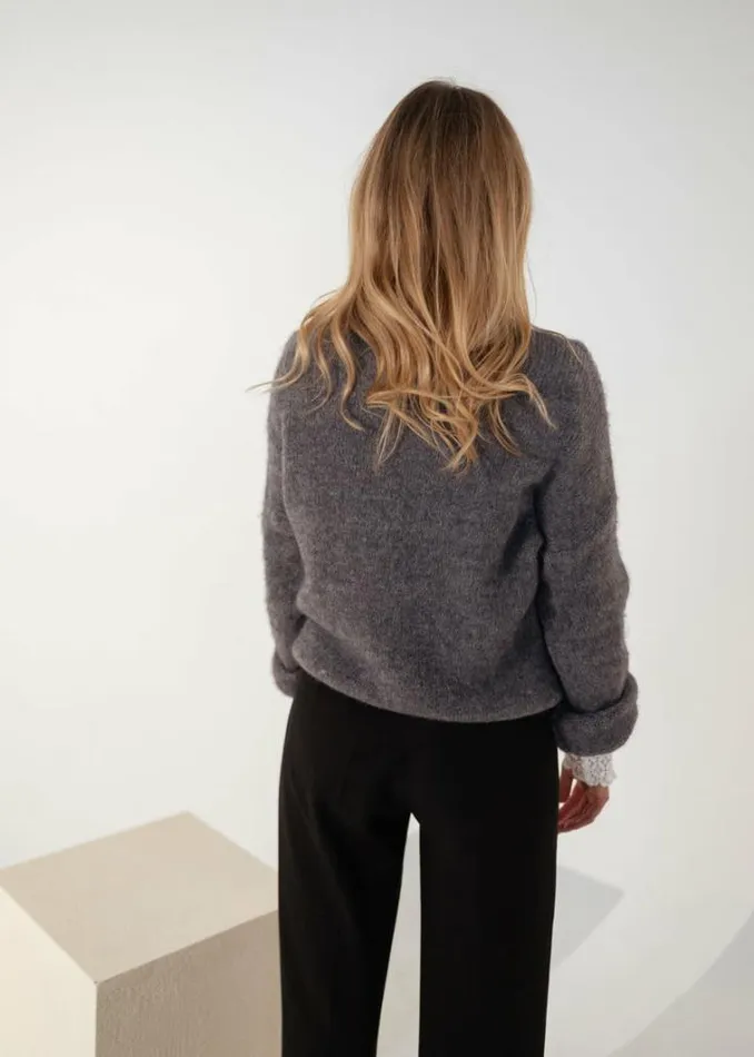 Women039s Clothing Sweaters Easy Clothes Dark Grey Satou Sweater