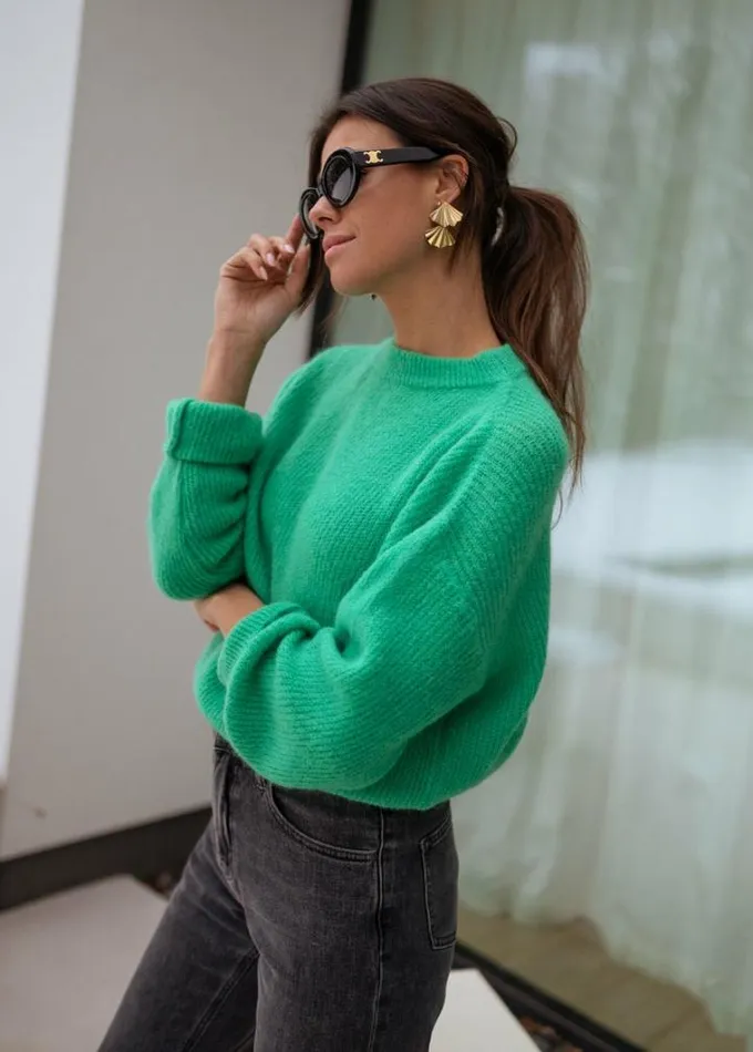 Women039s Clothing Sweaters Easy Clothes Green Bolla Sweater Green