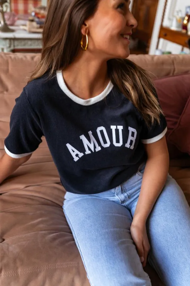 Women039s Clothing Tshirts Easy Clothes Dark Blue Terry Amilo TShirt