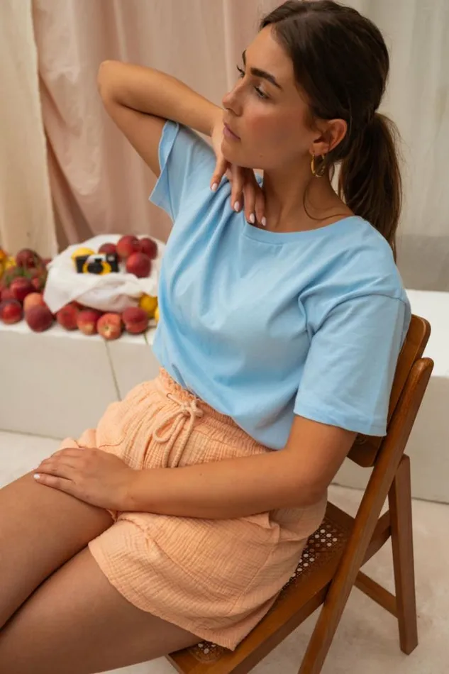Women039s Clothing Tshirts Easy Clothes Sky Blue Nilo TShirt Women039s Clothing Tshirts Easy Clothes Sky Blue Nilo TShirt