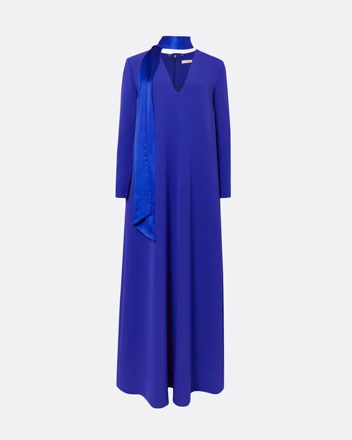 Women Aleah Azure Blue Long Dress Azure Blue Dresses Safiyaa