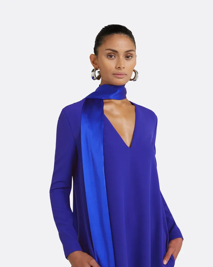 Women Aleah Azure Blue Long Dress Azure Blue Dresses Safiyaa
