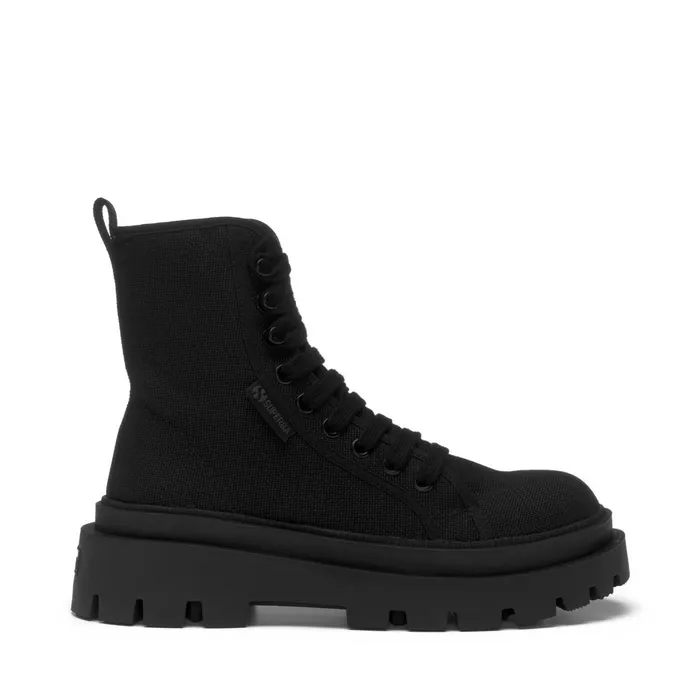 Women Ankle Boots Woman 3051 ALPINA APEX HIGH Laced TOTAL BLACK Superga Ankle Boots