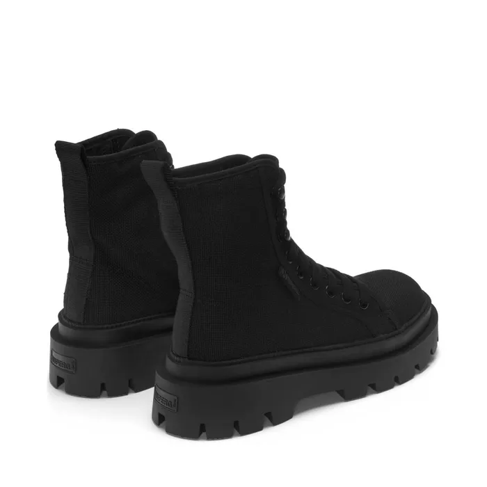 Women Ankle Boots Woman 3051 ALPINA APEX HIGH Laced TOTAL BLACK Superga Ankle Boots