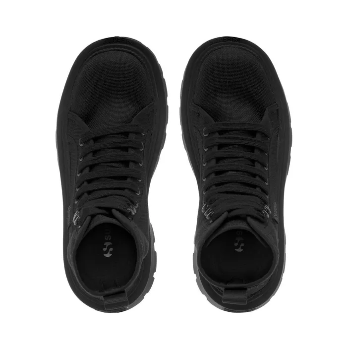 Women Ankle Boots Woman 3051 ALPINA APEX HIGH Laced TOTAL BLACK Superga Ankle Boots