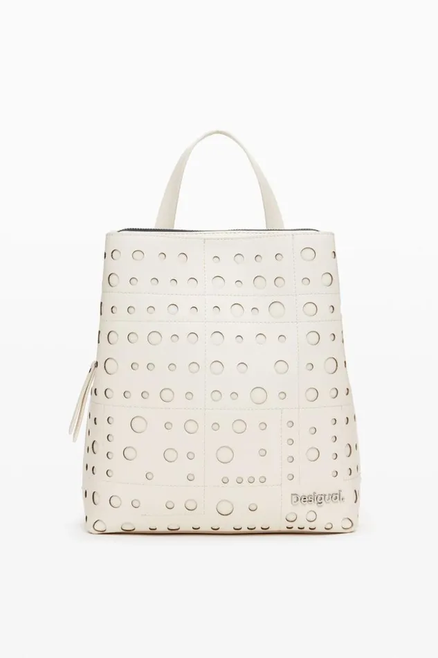 Women Backpacks Desigual Circle Pattern Faux Leather Backpack