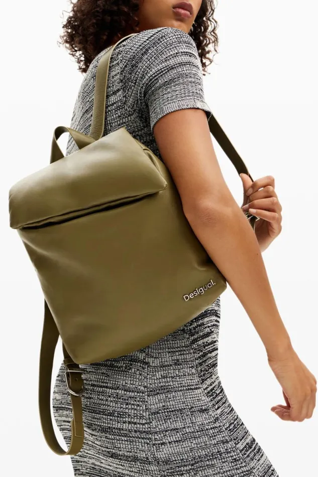 Women Backpacks Desigual S Padded Leather Backpack