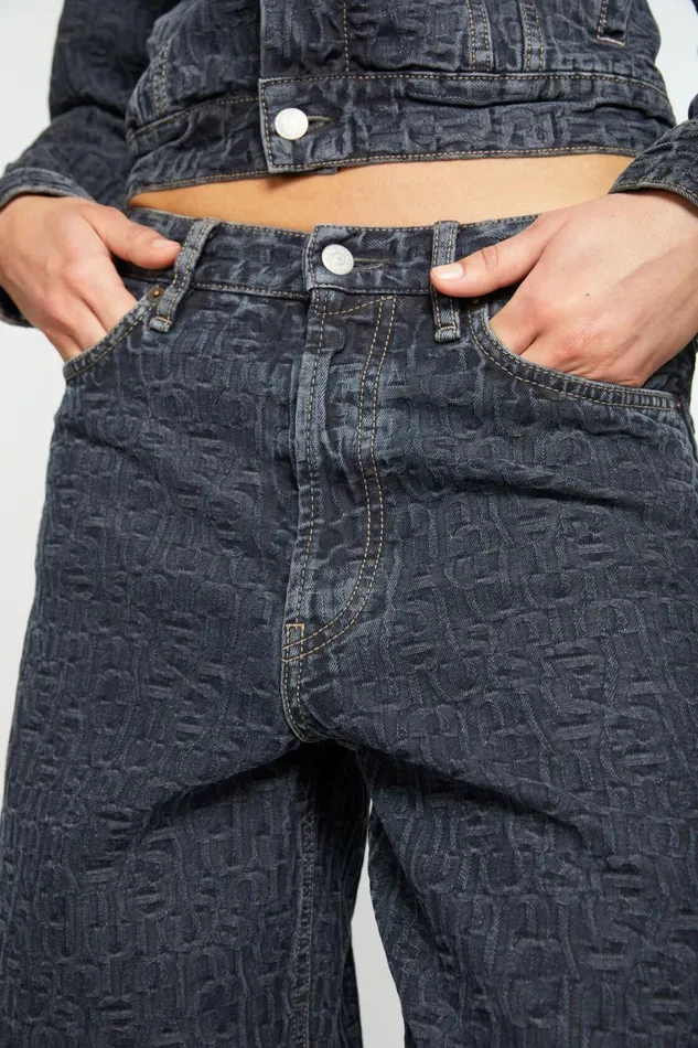 Women Baggy Fit Jeans 8211 1981F Blueblack Acne Studios Jeans