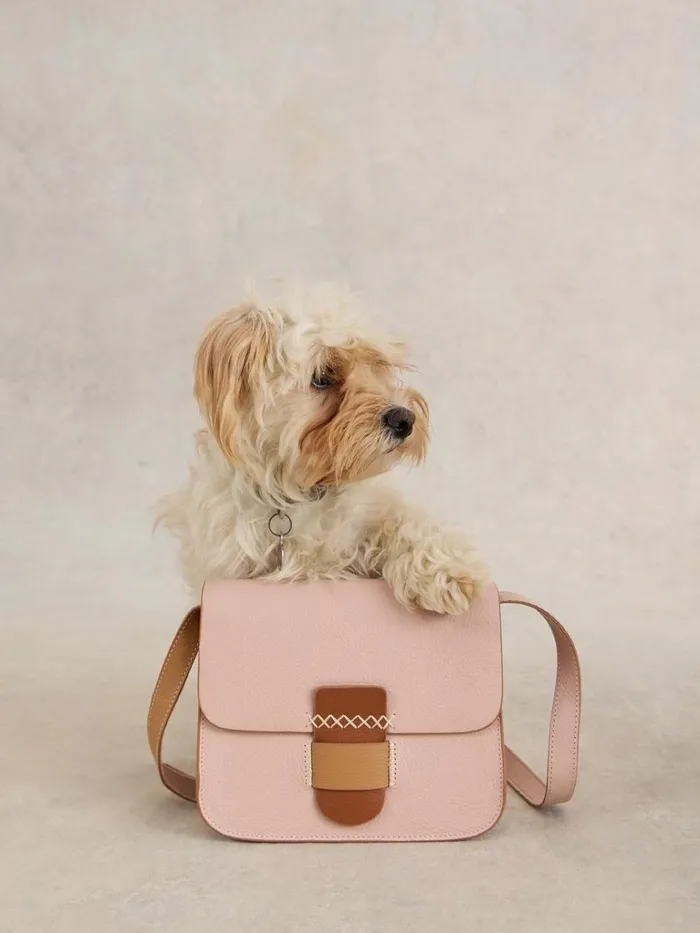 Women BAGS and PURSES White Stuff Evie Leather Satchel Light Pink
