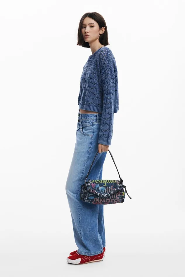 Women Bags Desigual Graffiti Denim Bag S