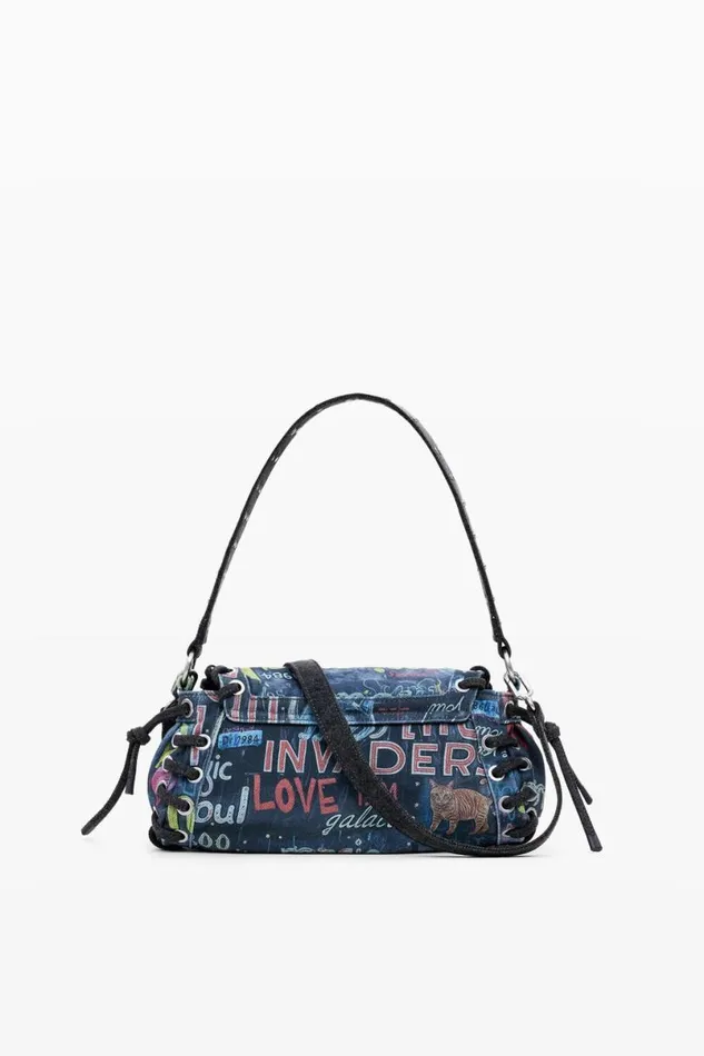 Women Bags Desigual Graffiti Denim Bag S