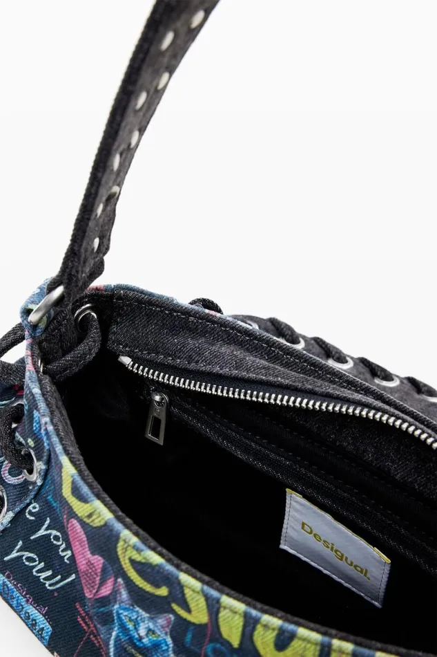 Women Bags Desigual Graffiti Denim Bag S