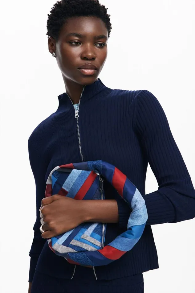 Women Bags Desigual Striped Denim Bag