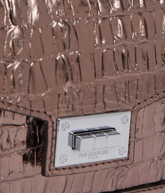 Women Bags THE KOOPLES Emily Small Bag In Pink Crocodileeffect Leather