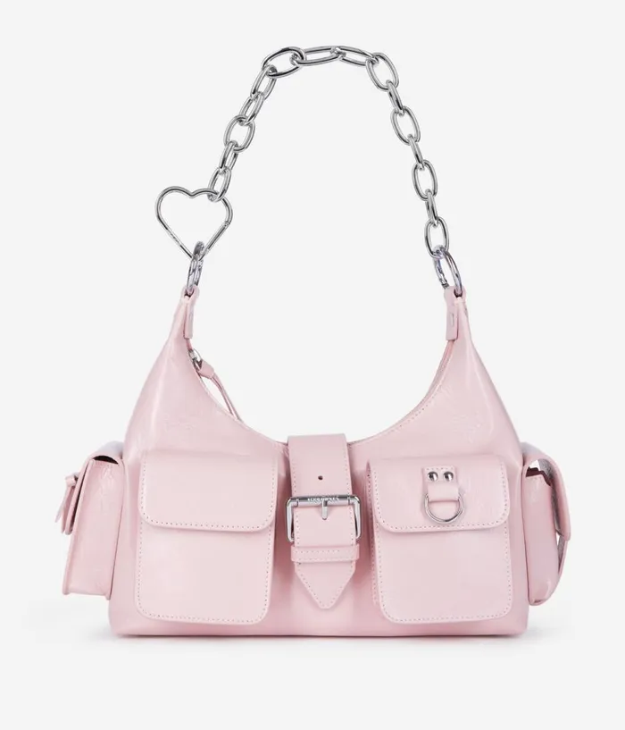 Women Bags THE KOOPLES Pink Vintage Treatment Leather Amelia Chain Bag