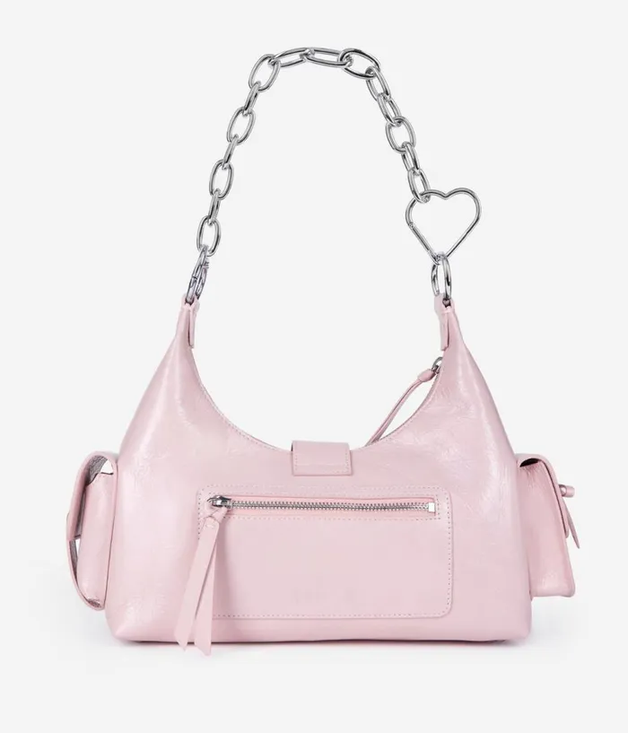 Women Bags THE KOOPLES Pink Vintage Treatment Leather Amelia Chain Bag