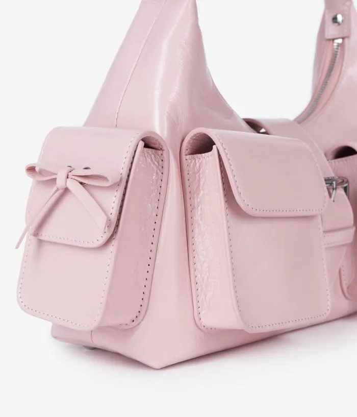 Women Bags THE KOOPLES Pink Vintage Treatment Leather Amelia Chain Bag