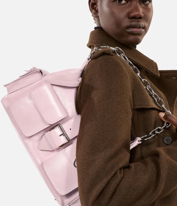 Women Bags THE KOOPLES Pink Vintage Treatment Leather Amelia Chain Bag