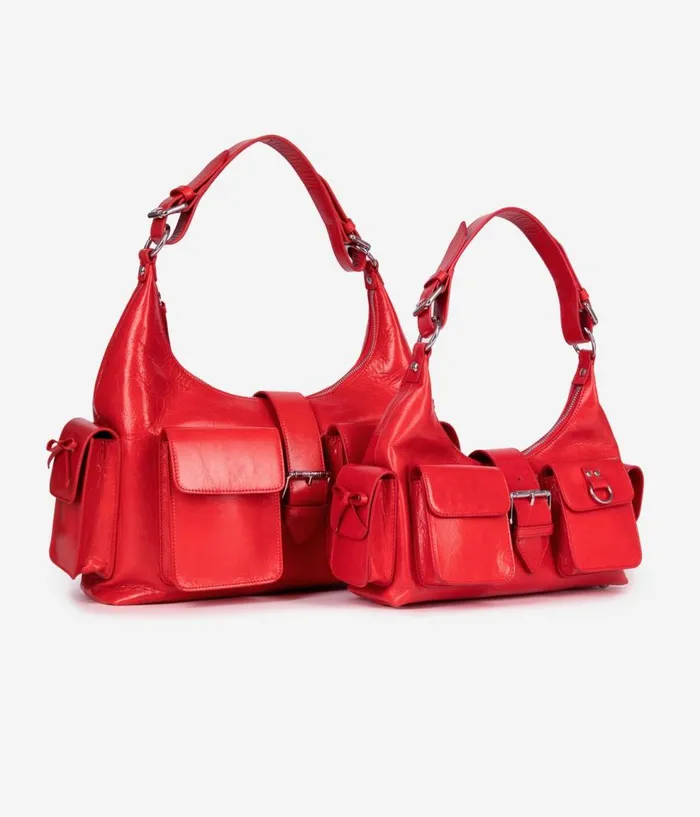 Women Bags THE KOOPLES Red Vintage Treatment Leather Amelia Bag