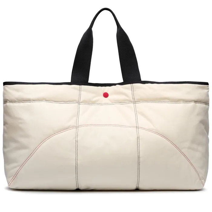 Women Bags Unisex MAXI PADDED WAXED CANVAS TOTE BAG COLORBLOCK TOTE BAG WHITE AVORIONAVYRED Superga Bags And Backpacks