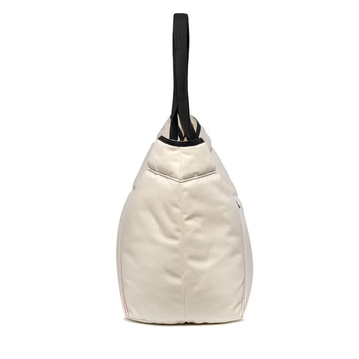 Women Bags Unisex MAXI PADDED WAXED CANVAS TOTE BAG COLORBLOCK TOTE BAG WHITE AVORIONAVYRED Superga Bags And Backpacks