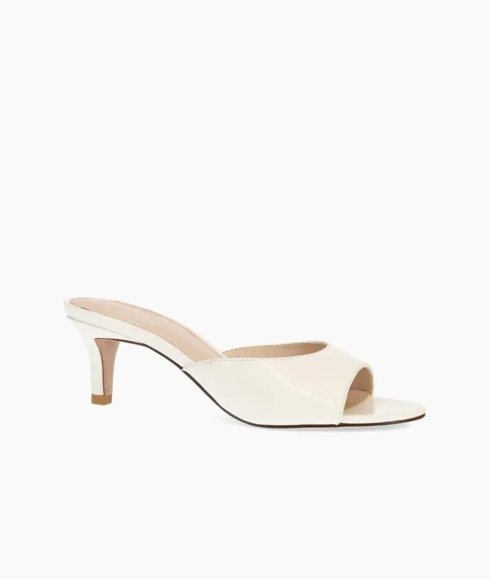 Women Balin Slide 8211 White Pelle Moda Low Heels Women Balin Slide 8211 White Pelle Moda Low Heels