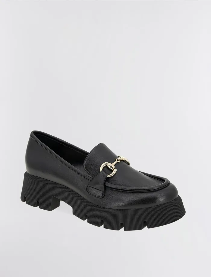 Women BCBGeneration BCBG Black Leather Raylin Loafer Black