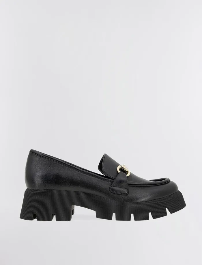 Women BCBGeneration BCBG Black Leather Raylin Loafer Black