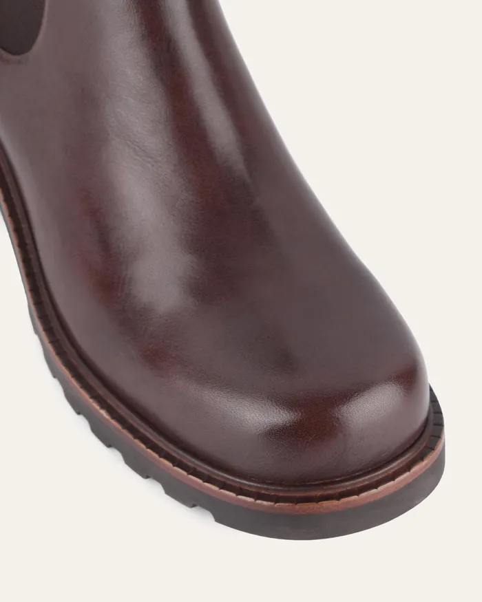 Women Beverley mid ankle boots chocolate leather ANKLE BOOTS jomercer Women Beverley mid ankle boots chocolate leather ANKLE BOOTS jomercer