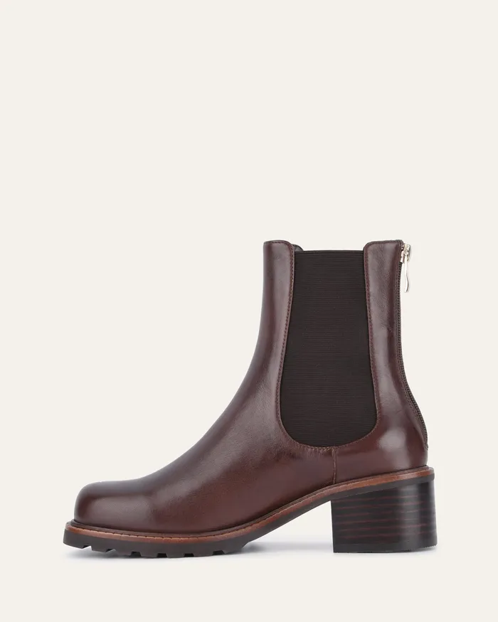 Women Beverley mid ankle boots chocolate leather ANKLE BOOTS jomercer Women Beverley mid ankle boots chocolate leather ANKLE BOOTS jomercer