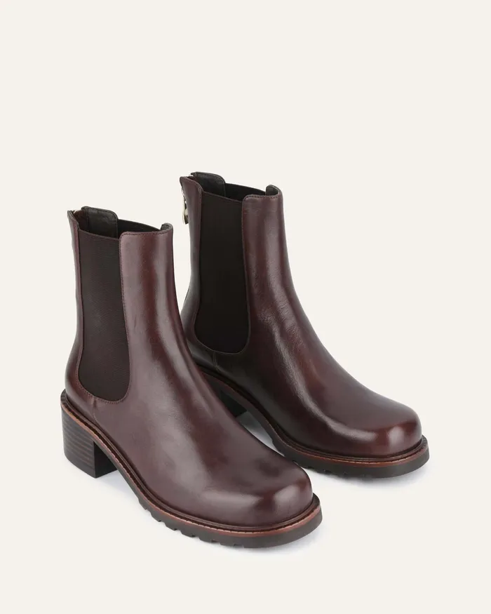 Women Beverley mid ankle boots chocolate leather ANKLE BOOTS jomercer Women Beverley mid ankle boots chocolate leather ANKLE BOOTS jomercer